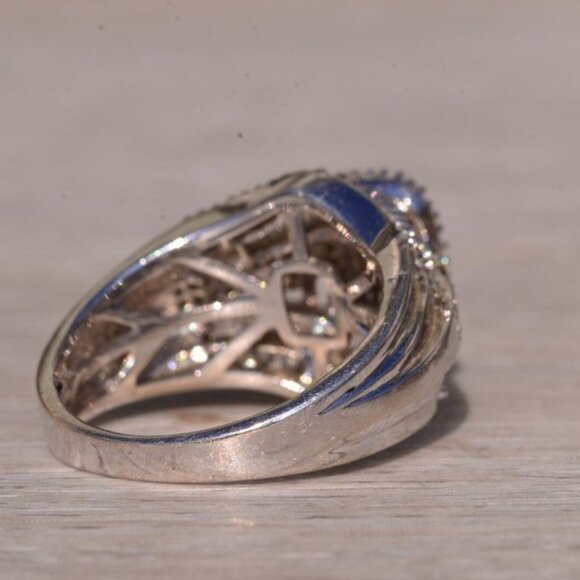 BEAUTIFUL 925 Sterling Silver and Genuine Diamond Cocktail Ring. - Picture 4 of 7